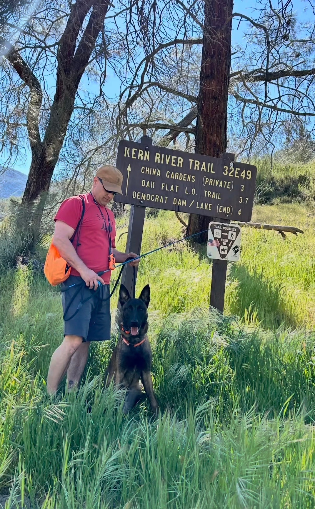 Adventure dog training on Kern River Trail